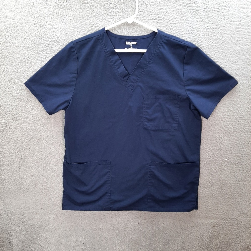Scrubstar Scrub‎ Top Womens Small Blue Smock Nurse Medical Dental Veterinarian